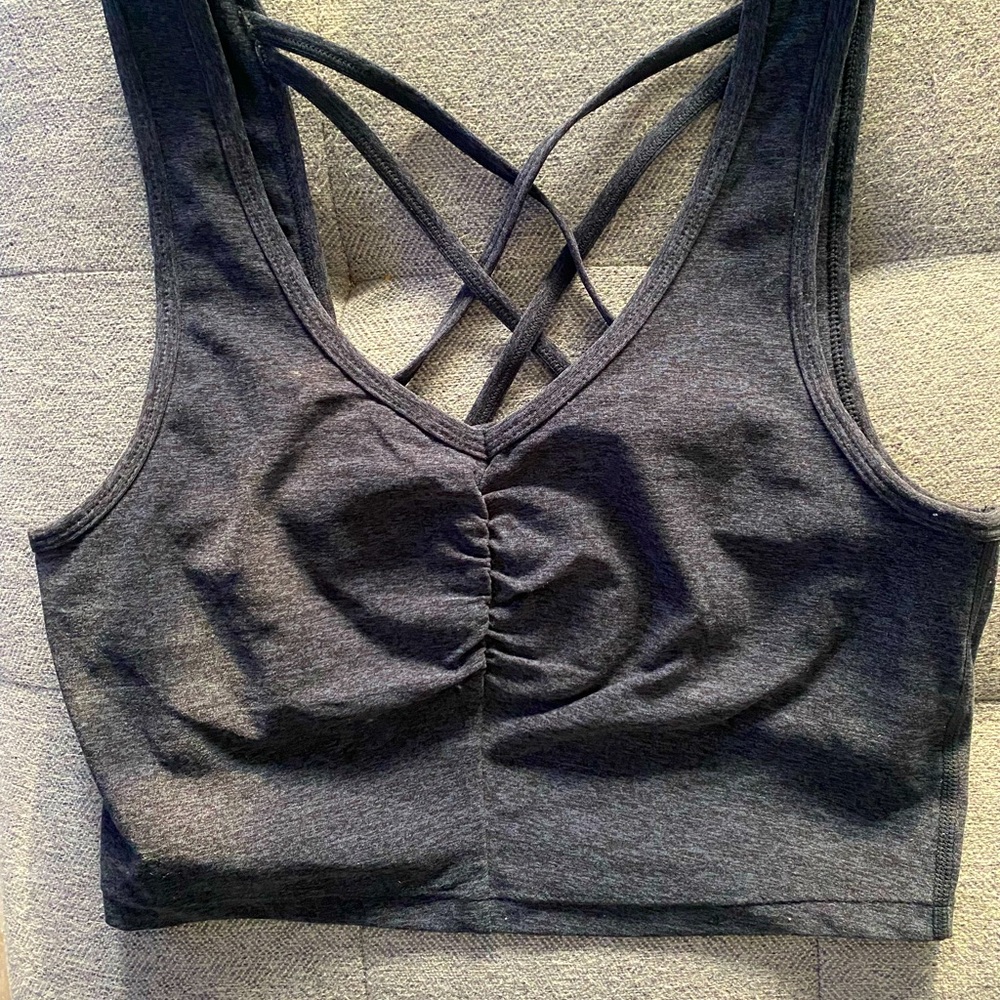 Zella cross back crop workout top